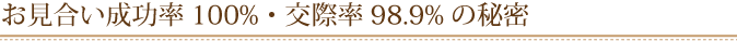 交際率98.9%・成婚率67%の秘密